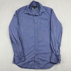 Banana Republic Mens Small Blue‎ Micro Diamond Stretch Soft Wash Slim Fit Shirt